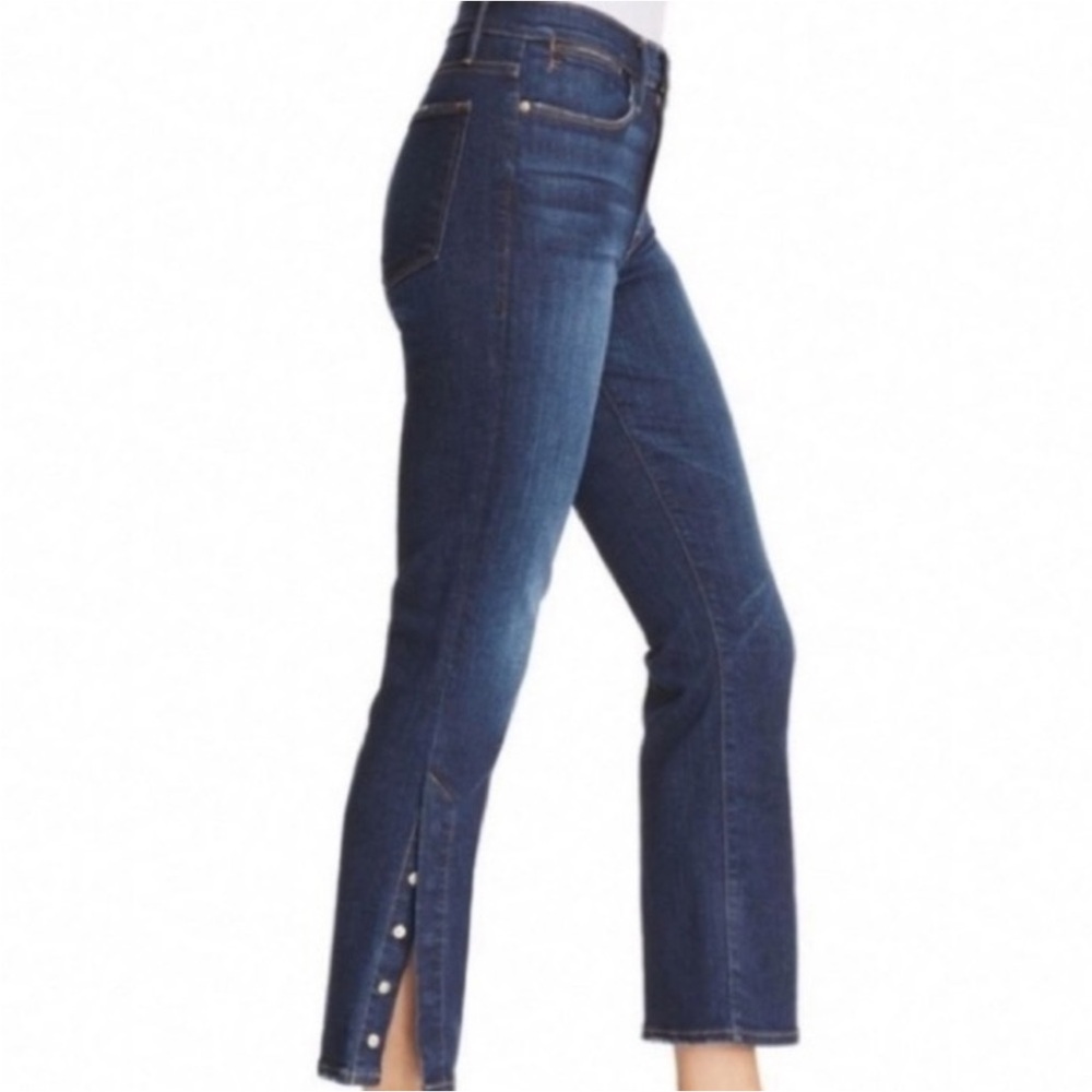 Frame Le High Straight Meribel Jeans Snap Hem
